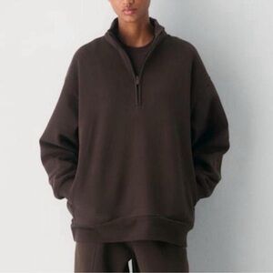 🐻 Skims Boyfriend Fleece Slouchy Half Zip Pullover (Sold Out Style & Color ‼️)